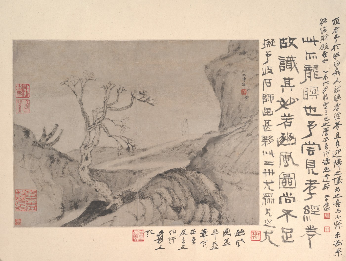 석도의 인물이 있는 산수, 1660년대경